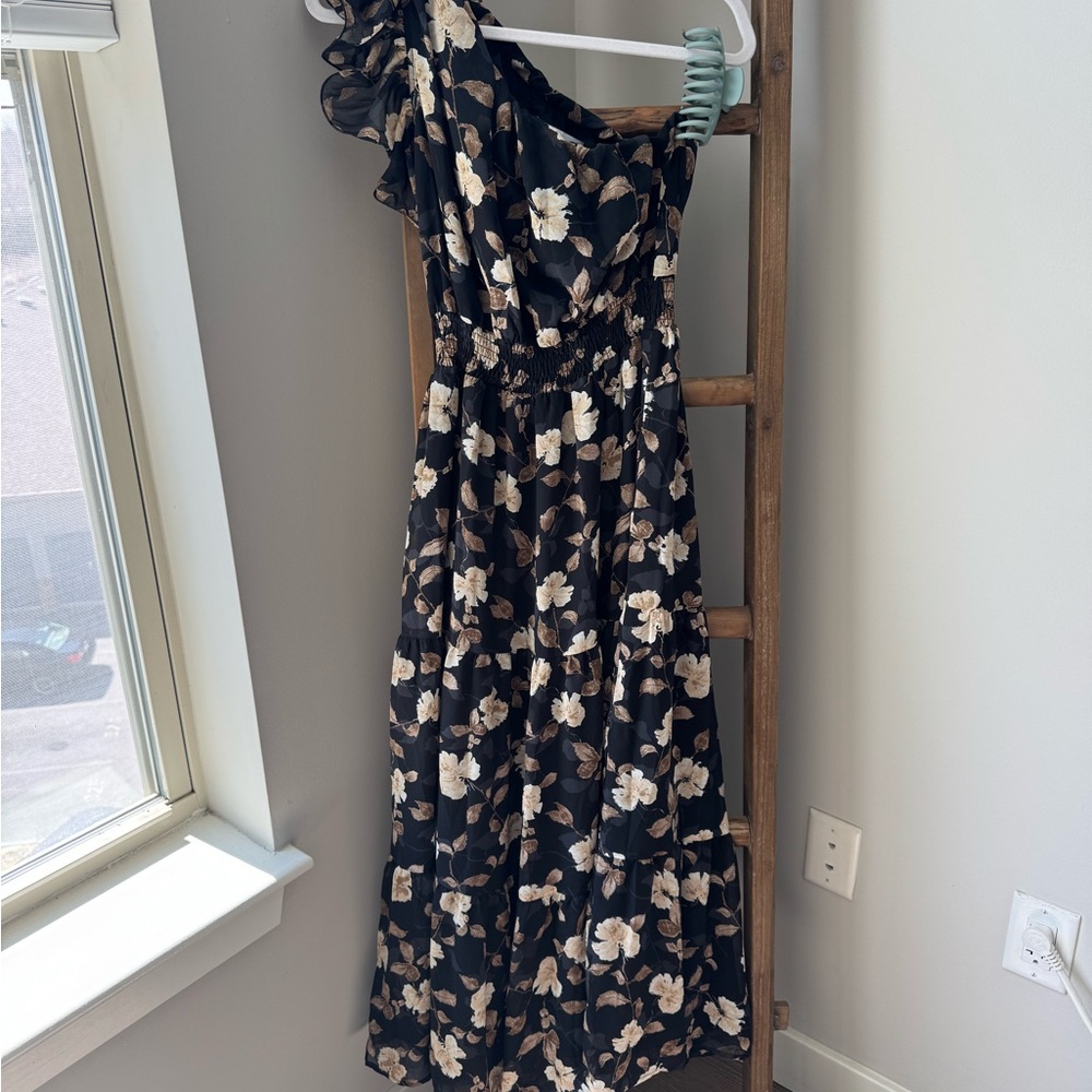 Floral One-Shoulder Dress